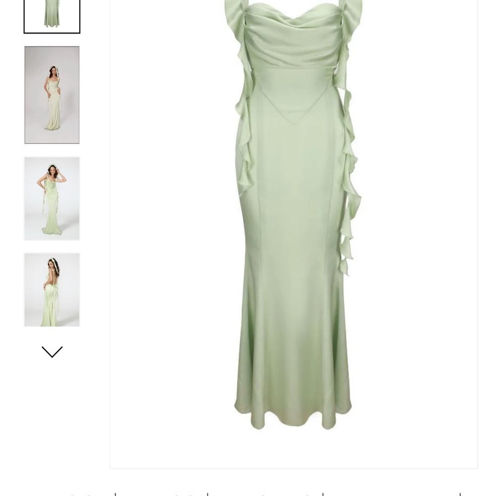 Nana Jacqueline Green Strapless Sweetheart Gown